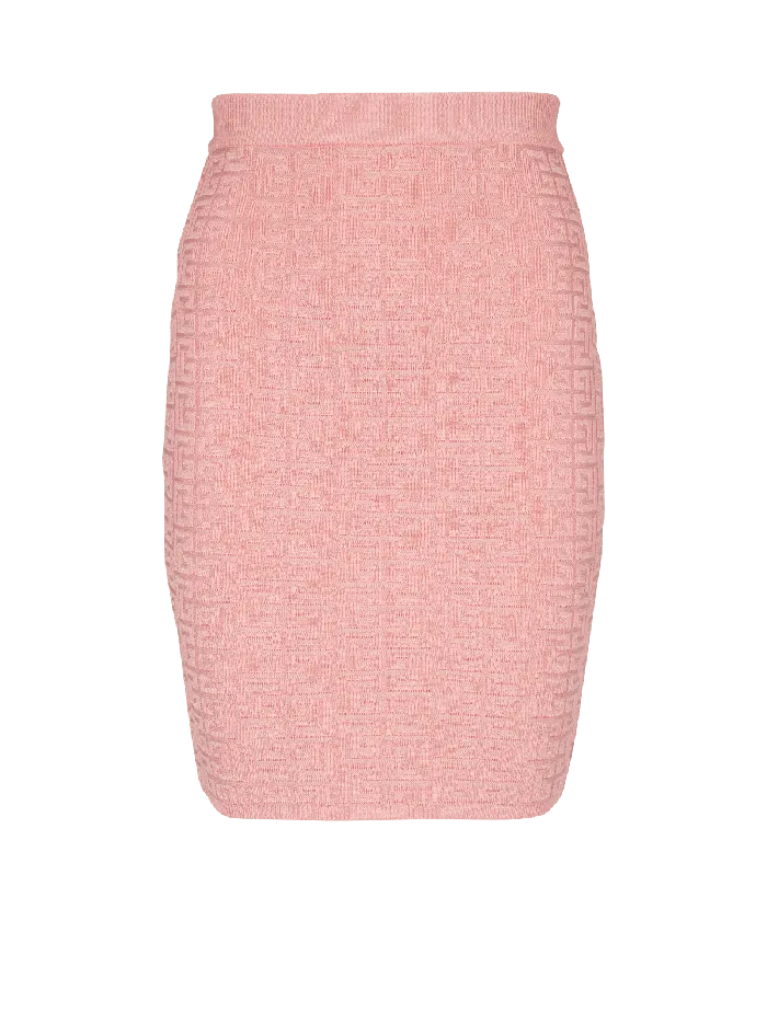 Balmain Skirts Women PB Labyrinth Knit Skirt Pink