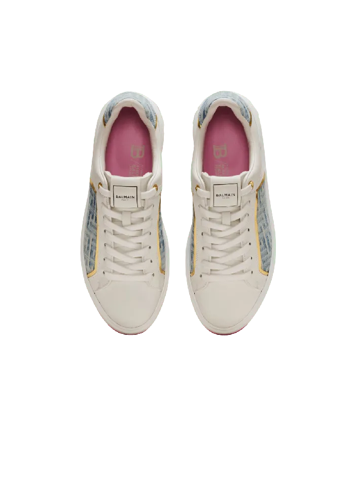 Balmain Sneakers Women BCourt Sneakers In Leather And Denim White