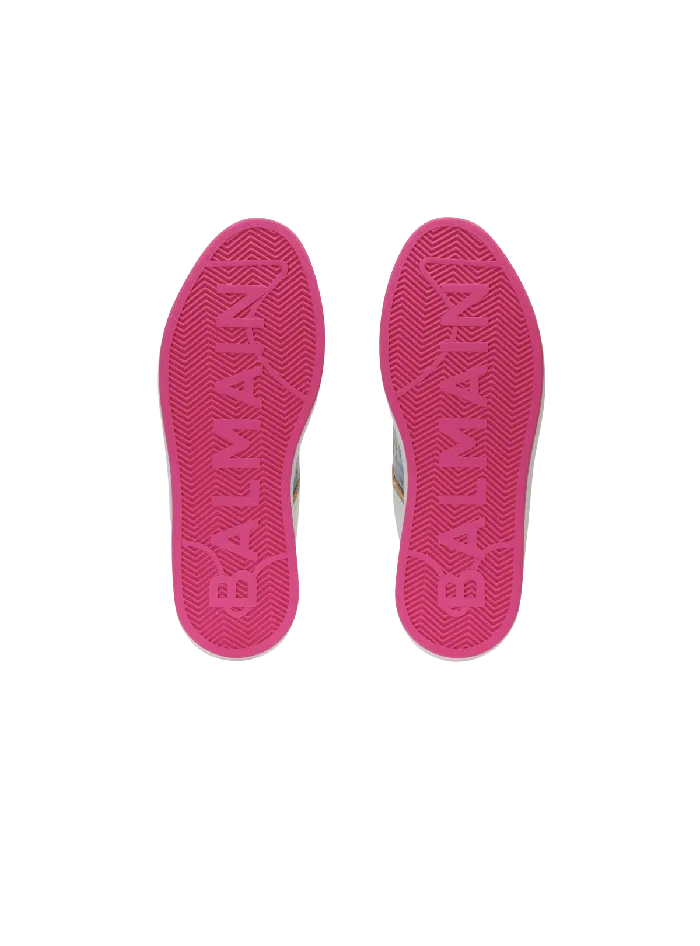 Balmain Sneakers Women BCourt Sneakers In Leather And Denim White