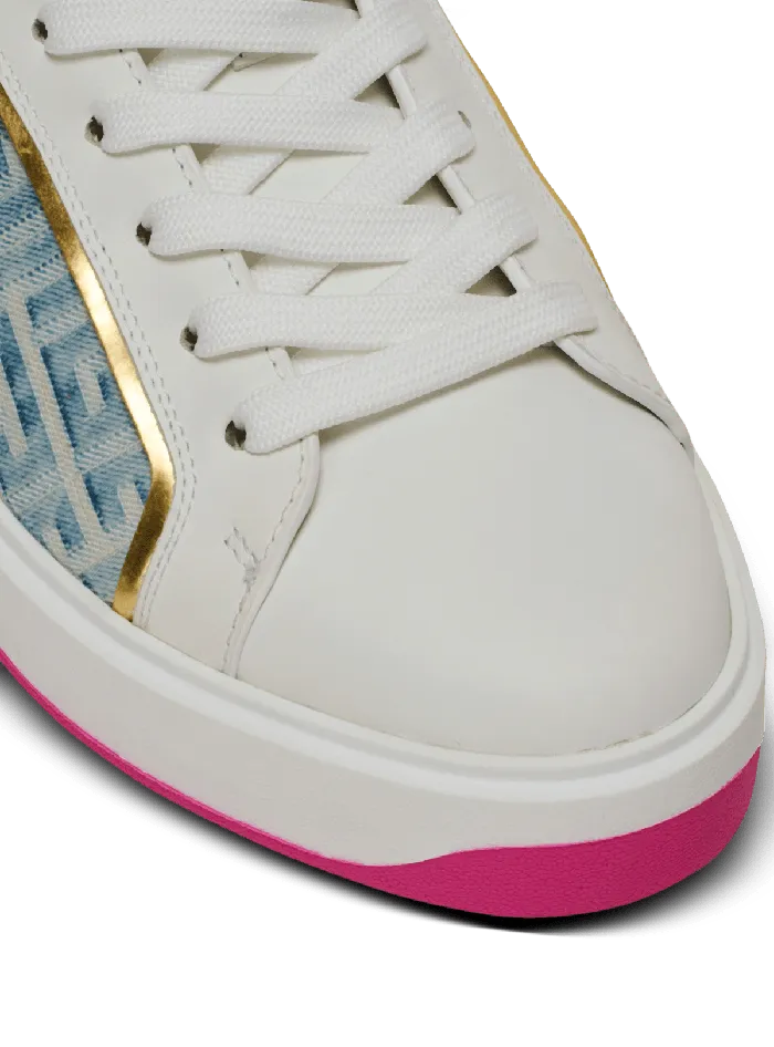 Balmain Sneakers Women BCourt Sneakers In Leather And Denim White