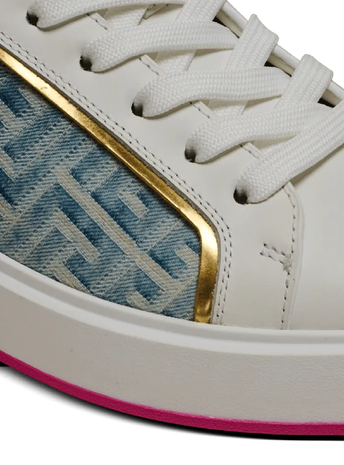 Balmain Sneakers Women BCourt Sneakers In Leather And Denim White