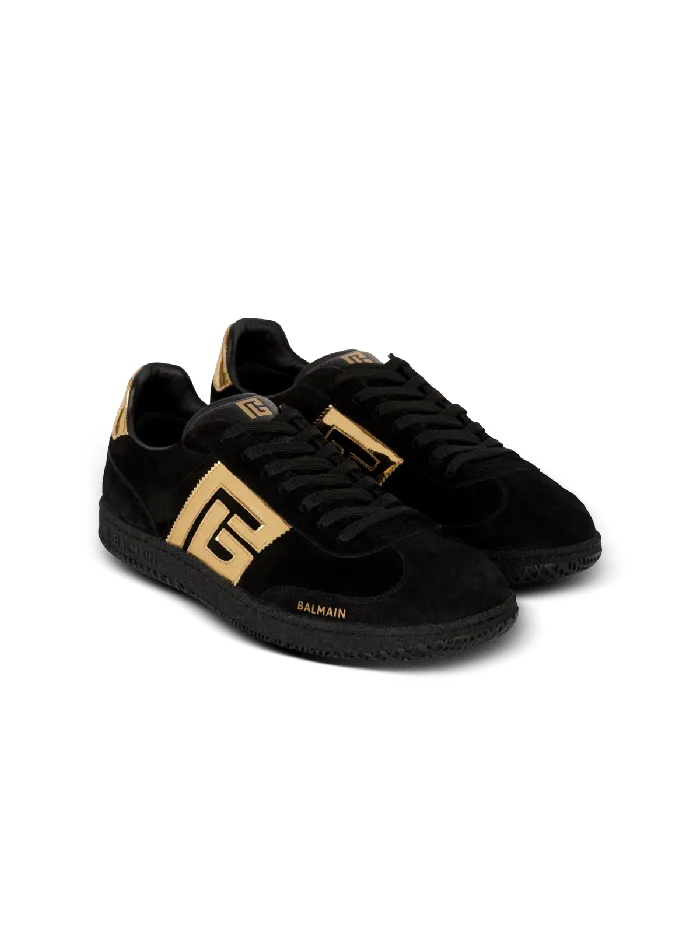 Balmain Sneakers Women Suede Swan Sneakers Black