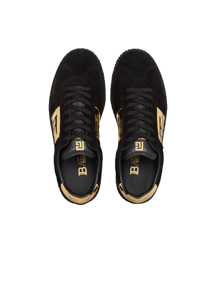 Balmain Sneakers Women Suede Swan Sneakers Black