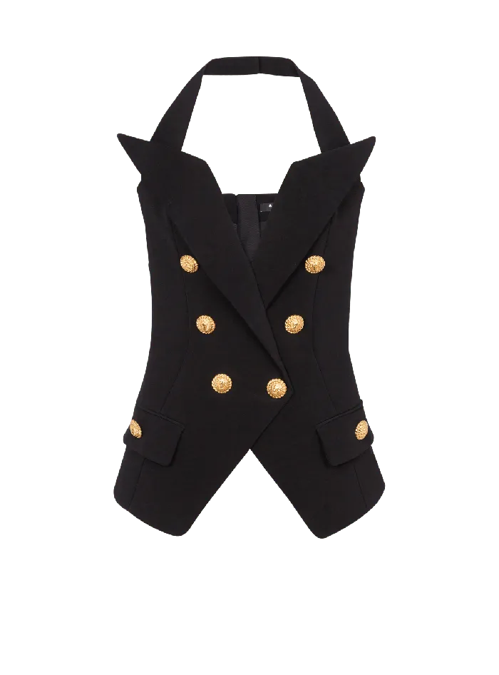 Balmain Tops And Shirts Women Structured Crepe Top Black