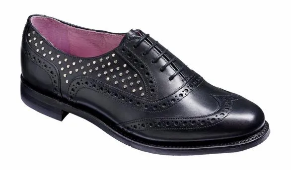 Barker Shoes Freya 8211 Black Calf Studs Womens Brogues Black Calf Studs Womens Brogues Womens