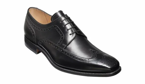 Barker Shoes Larry 8211 Black Calf Brogue Derby Shoe Black Calf Brogue Derby Shoe Mens
