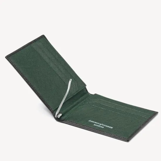 Billfold RFID Wallet Black and Green Saffiano Men Aspinal Of London Billfold Wallets