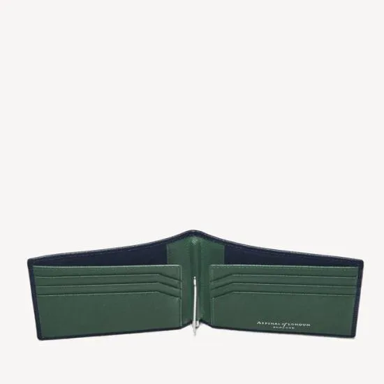 Billfold RFID Wallet Black and Green Saffiano Men Aspinal Of London Billfold Wallets