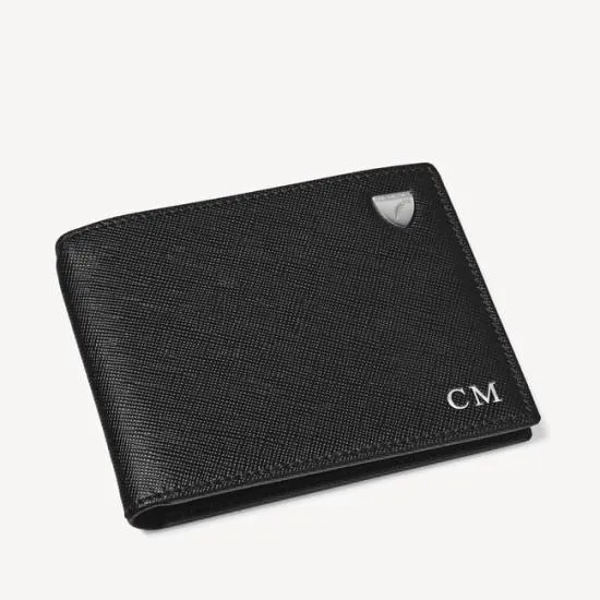 Billfold RFID Wallet Black and Green Saffiano Men Aspinal Of London Billfold Wallets