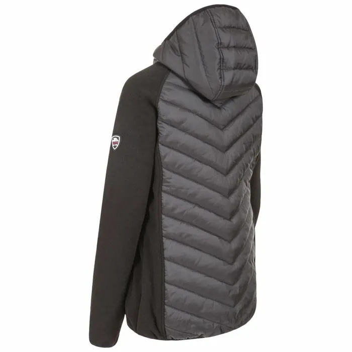 Boardwalk Quilted Hooded Jacket Black Women Trespass Hoodies