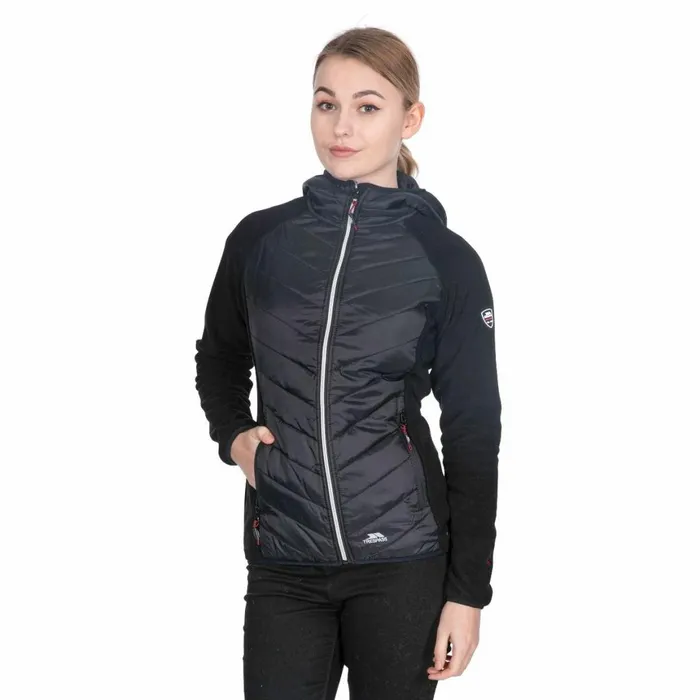 Boardwalk Quilted Hooded Jacket Black Women Trespass Hoodies