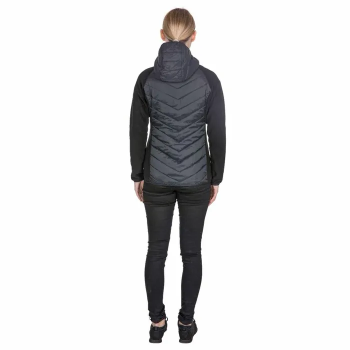 Boardwalk Quilted Hooded Jacket Black Women Trespass Hoodies