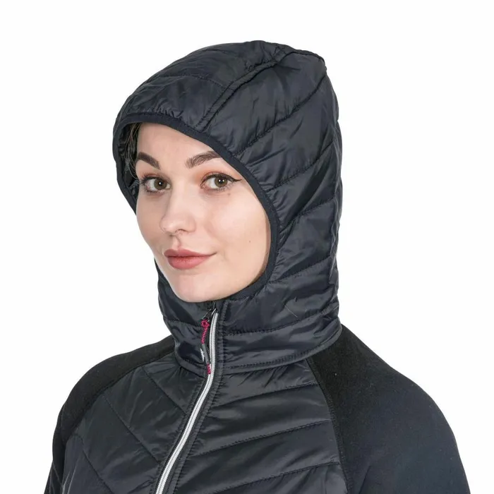 Boardwalk Quilted Hooded Jacket Black Women Trespass Hoodies