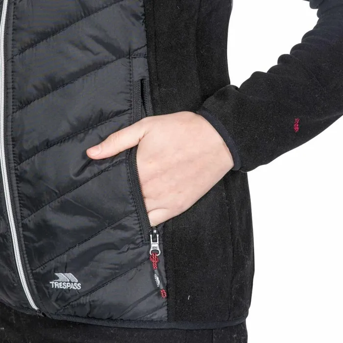 Boardwalk Quilted Hooded Jacket Black Women Trespass Hoodies