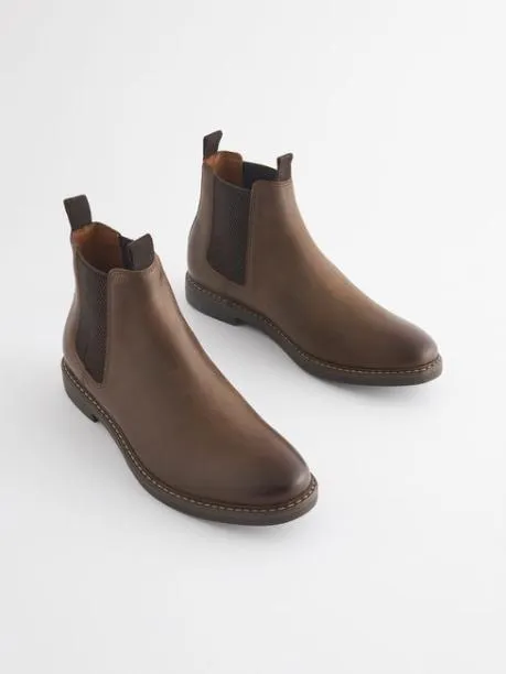 Boots Men Joules Brown Leather Chelsea Boots