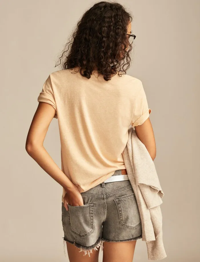 Born Lucky Classic Crew Sand Women Lucky Brand Graphic Tees
