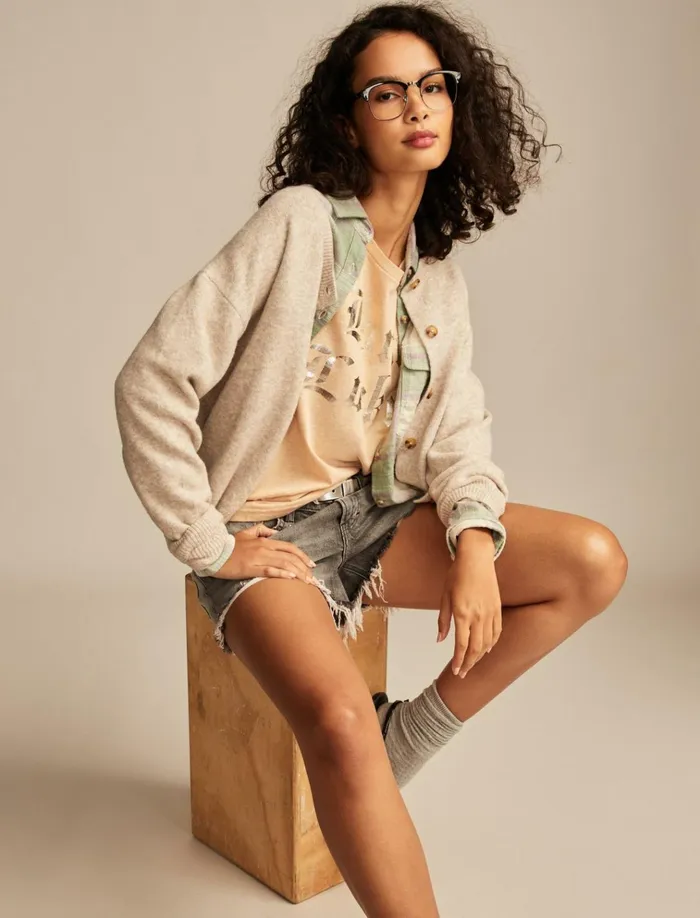 Born Lucky Classic Crew Sand Women Lucky Brand Graphic Tees