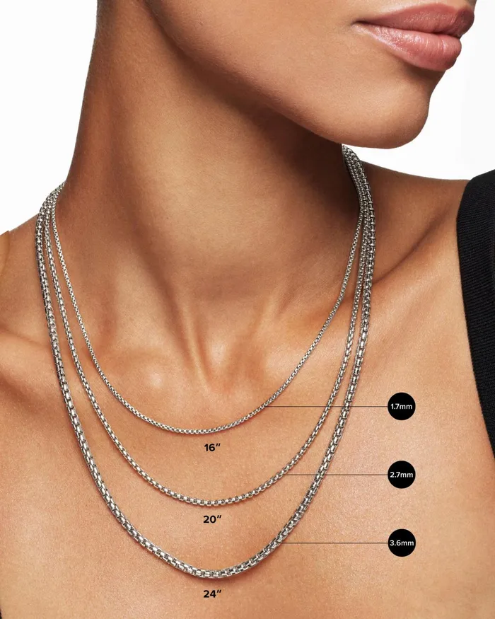 Box Chain Necklace In Sterling Silver With 14K Yellow Gold Accent 36mm Women David Yurman Chain Box Chain Necklace In Sterling Silver With 14K Yellow Gold Accent 36mm Women David Yurman Chain