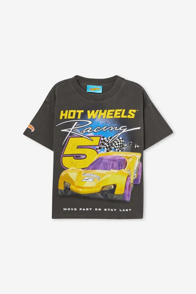 Boys Tops and TShirts Cotton On License Drop Shoulder Short Sleeve Tee Lcn Mat Phantom Washhot Wheels Racing 5 Boys Tops and TShirts Cotton On License Drop Shoulder Short Sleeve Tee Lcn Mat Phantom Washhot Wheels Racing 5