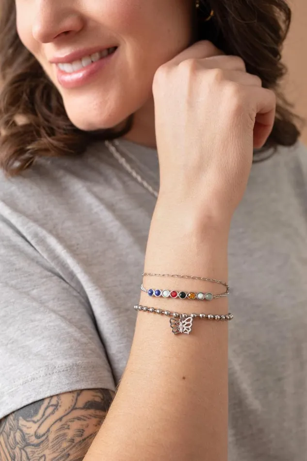 Bracelets Women Alex And Ani Butterfly Ball Chain Bracelet Stainless Steel Gold