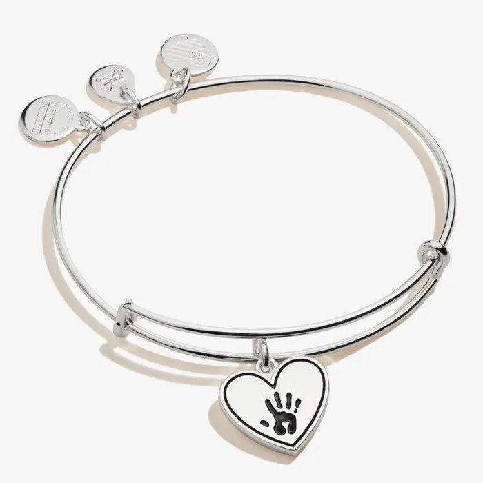 Bracelets Women Alex And Ani Forever Touched My Heart Charm Bangle Antique Silver
