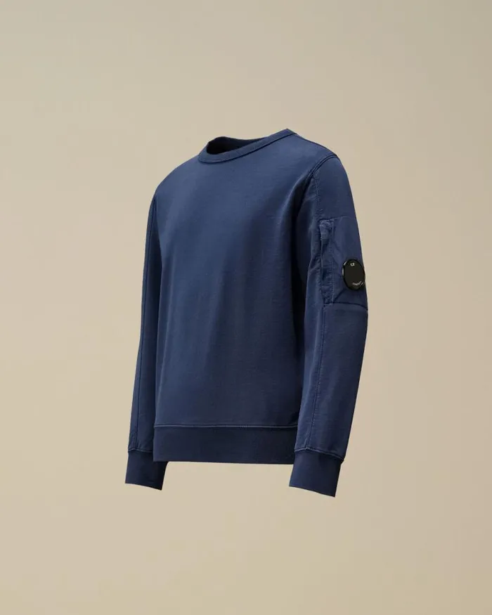 CP Company Clothing 1014 U16 Light Fleece Crew Neck Sweatshirt Estate Blue 8211 Kids