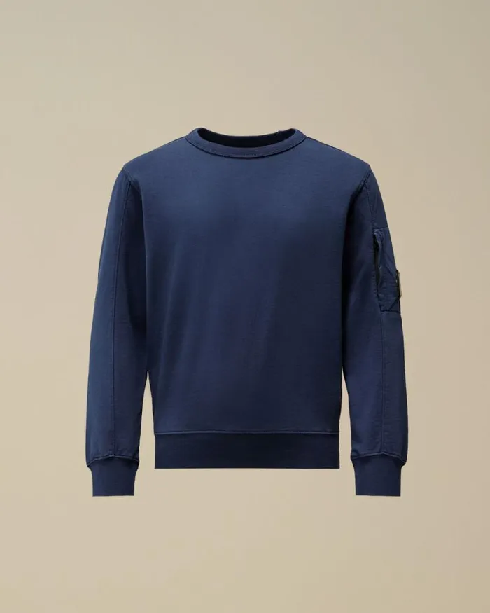 CP Company Clothing 1014 U16 Light Fleece Crew Neck Sweatshirt Estate Blue 8211 Kids