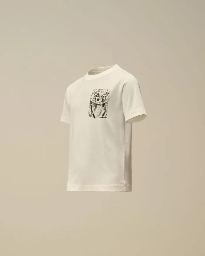 CP Company Clothing 48 U16 Cotton Jersey 301 Twisted Logo TShirt Gauze White 8211 Kids CP Company Clothing 48 U16 Cotton Jersey 301 Twisted Logo TShirt Gauze White 8211 Kids