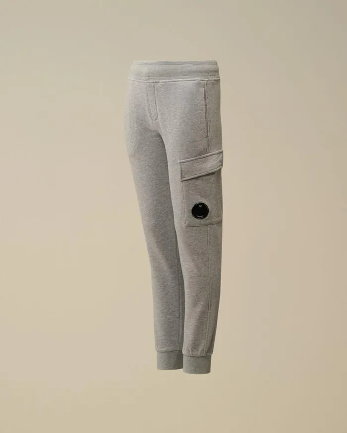 CP Company Clothing 48 U16 Diagonal Fleece Lens Sweatpants Grey Melange 8211 Kids