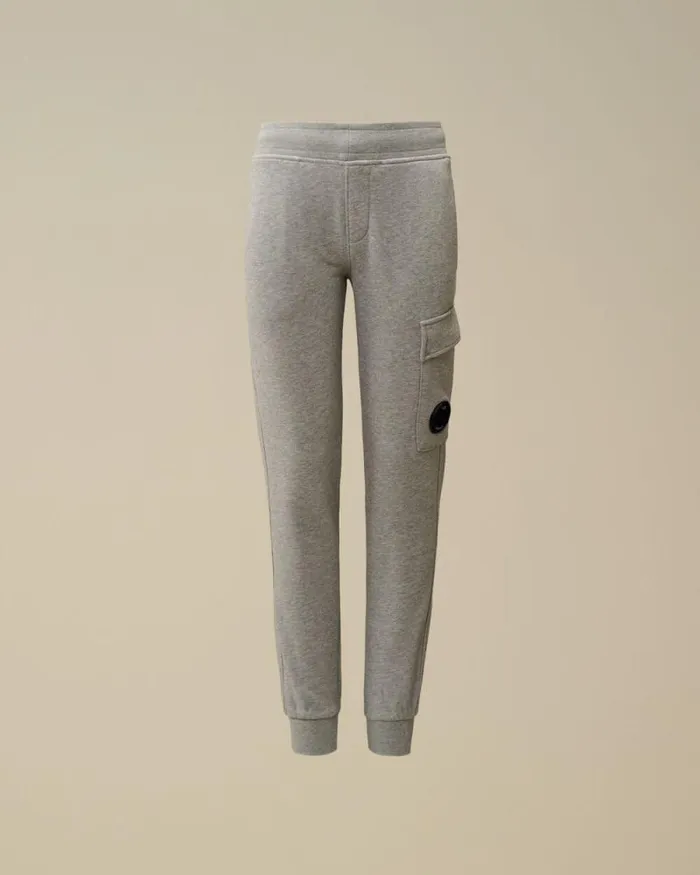 CP Company Clothing 48 U16 Diagonal Fleece Lens Sweatpants Grey Melange 8211 Kids