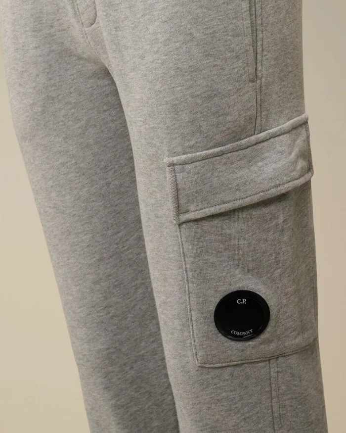 CP Company Clothing 48 U16 Diagonal Fleece Lens Sweatpants Grey Melange 8211 Kids