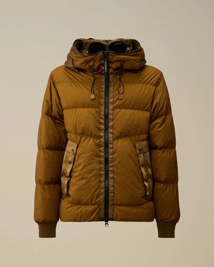CP Company Jacket and Coats BiTM Goggle Down Jacket Toffee Beige 8211 Man