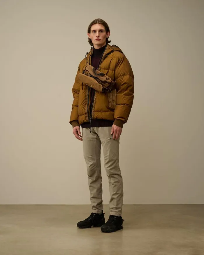 CP Company Jacket and Coats BiTM Goggle Down Jacket Toffee Beige 8211 Man