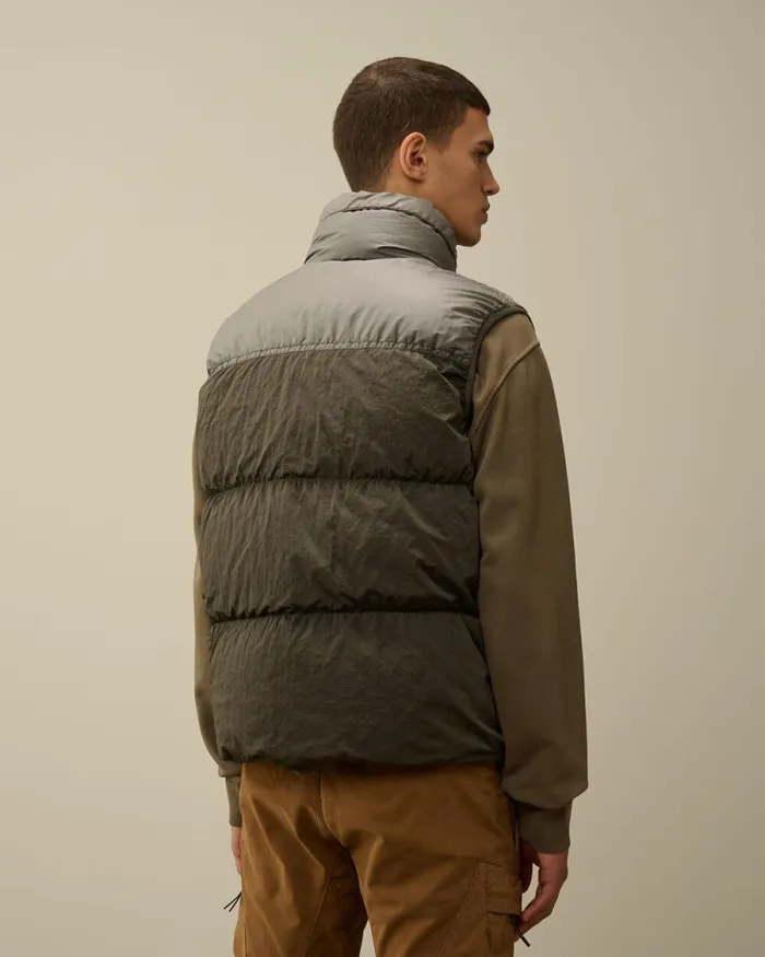 CP Company Jacket and Coats Eco ChromeR Mixed Down Vest Grape Leaf Green 8211 Man