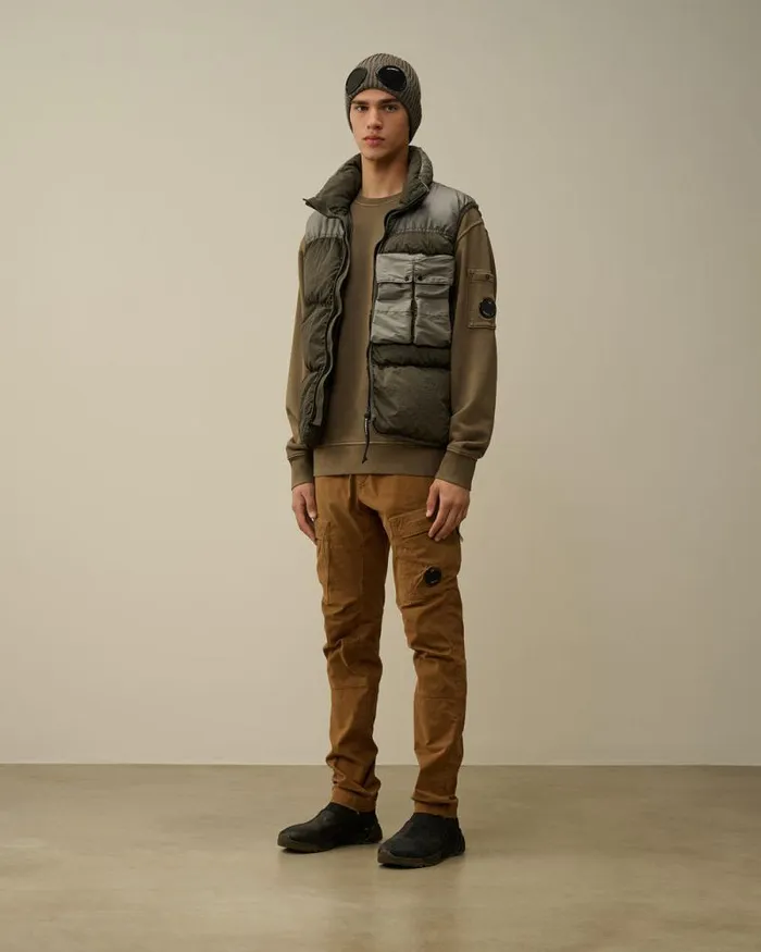 CP Company Jacket and Coats Eco ChromeR Mixed Down Vest Grape Leaf Green 8211 Man