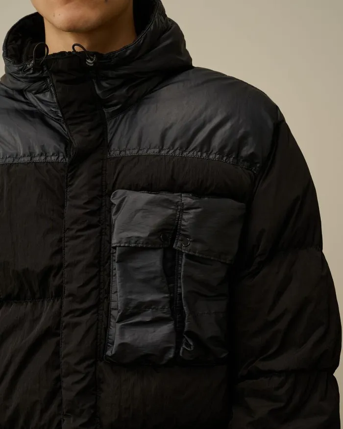 CP Company Jacket and Coats Eco ChromeR Mixed Goggle Down Jacket Total Eclipse Blue 8211 Man
