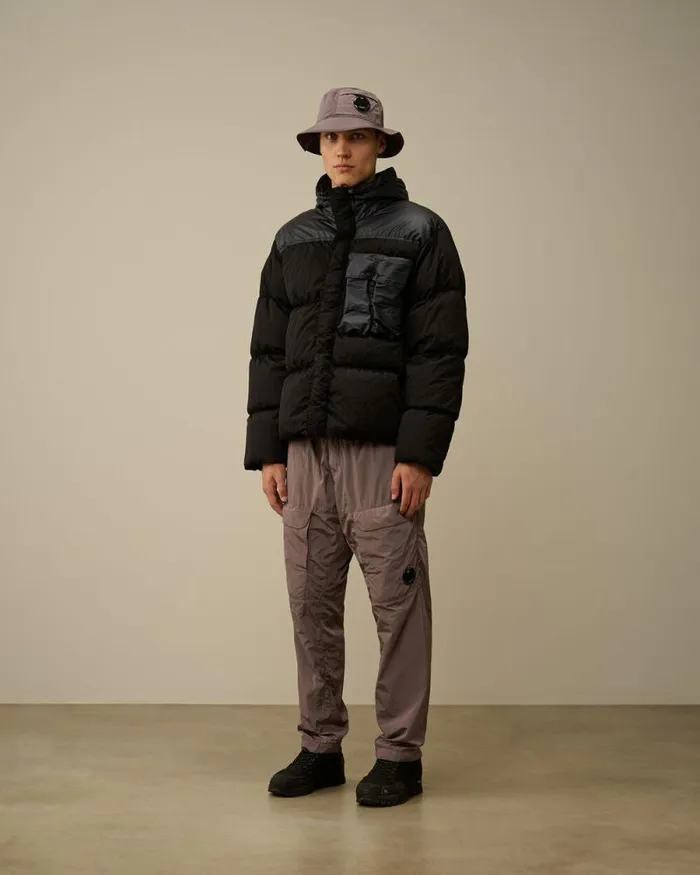 CP Company Jacket and Coats Eco ChromeR Mixed Goggle Down Jacket Total Eclipse Blue 8211 Man