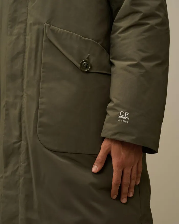 CP Company Jacket and Coats MicroM R Down Parka Grape Leaf Green 8211 Man