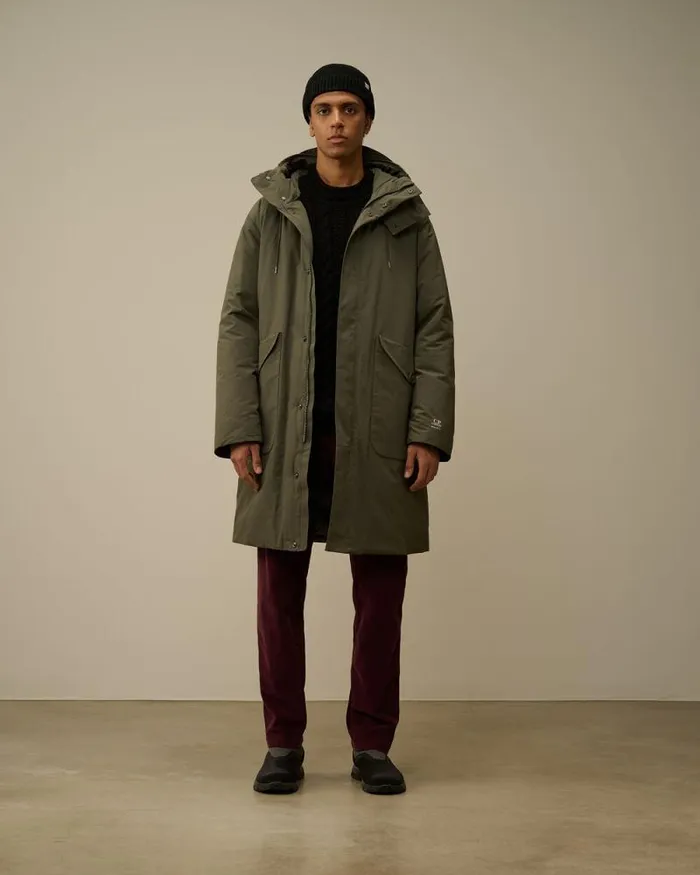 CP Company Jacket and Coats MicroM R Down Parka Grape Leaf Green 8211 Man