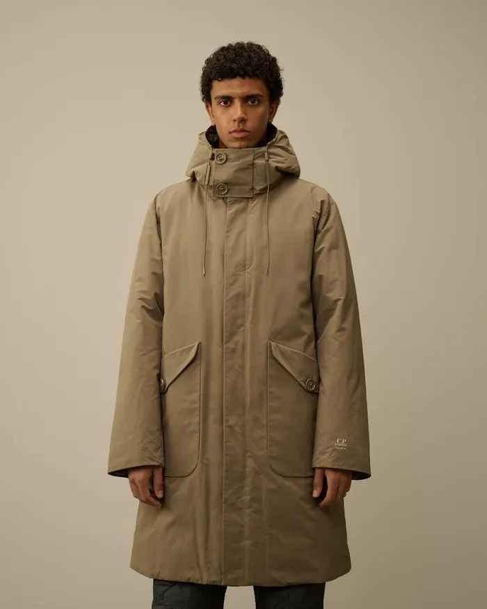CP Company Jacket and Coats MicroM R Down Parka Walnut Beige 8211 Man