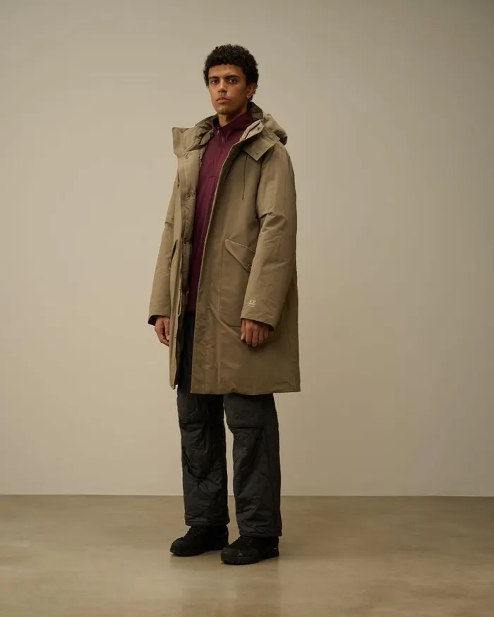 CP Company Jacket and Coats MicroM R Down Parka Walnut Beige 8211 Man