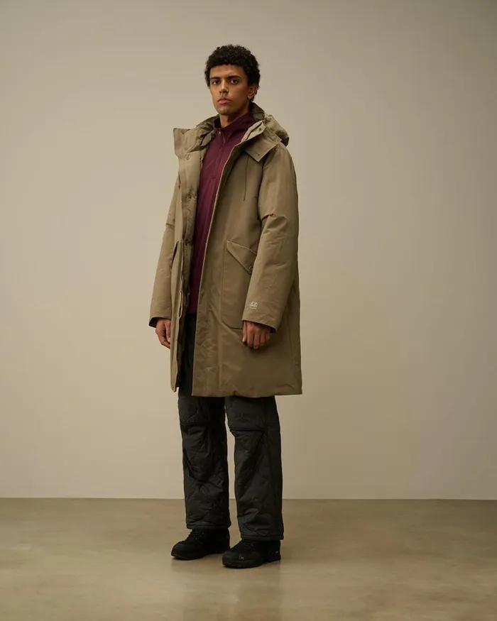 CP Company Jacket and Coats MicroM R Down Parka Walnut Beige 8211 Man