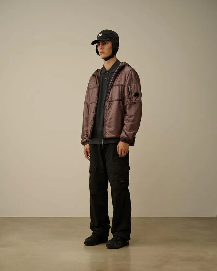 CP Company Jacket and Coats Nada Shell Hooded Jacket Purple Dove 8211 Man