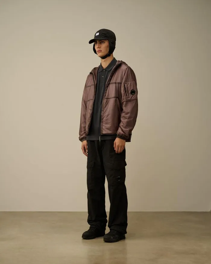 CP Company Jacket and Coats Nada Shell Hooded Jacket Purple Dove 8211 Man