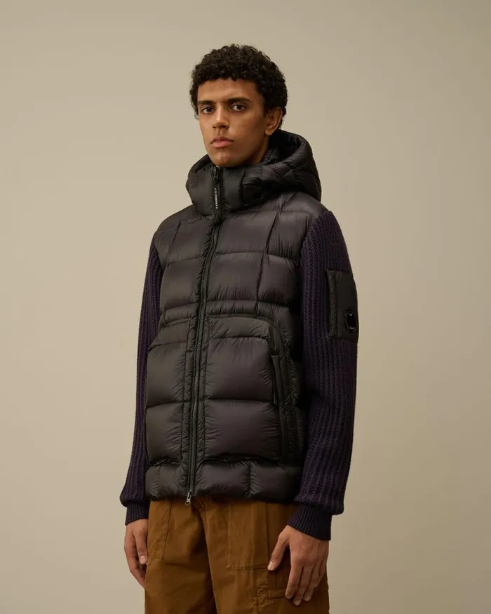 CP Company Jumpers Extrafine Merino Wool Mixed Hooded Knit Nightshade Purple 8211 Man