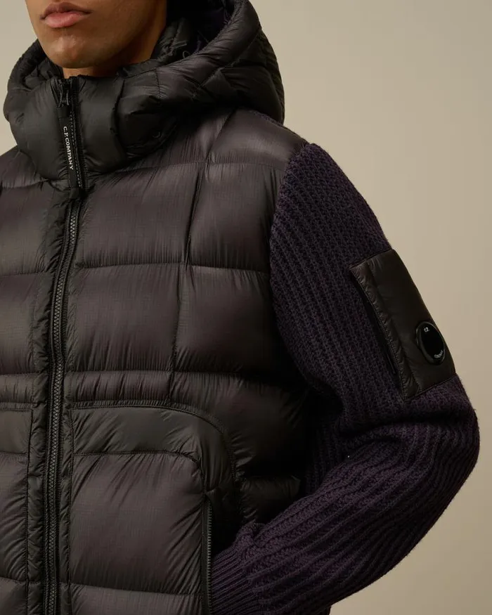 CP Company Jumpers Extrafine Merino Wool Mixed Hooded Knit Nightshade Purple 8211 Man