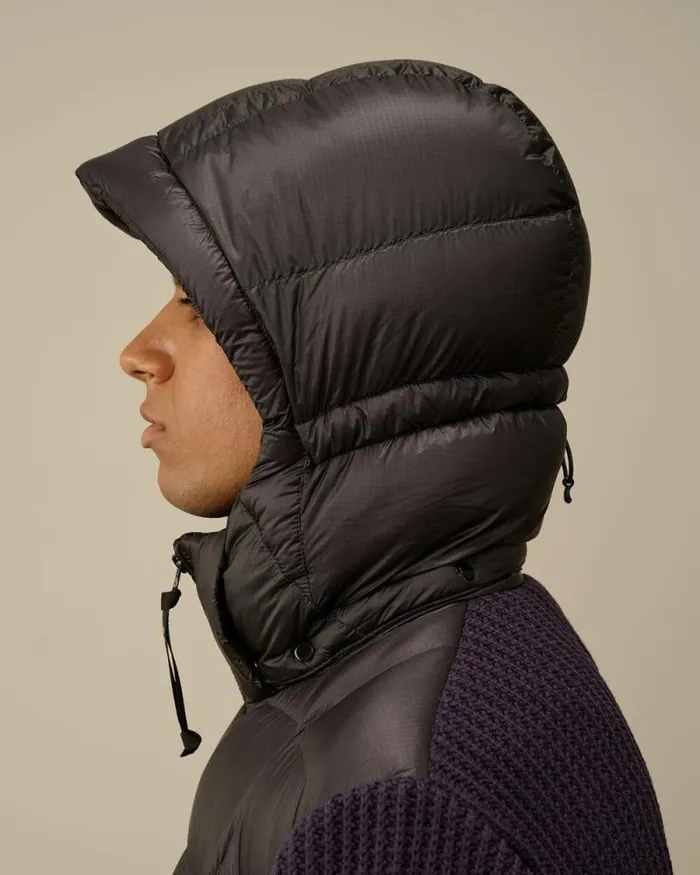 CP Company Jumpers Extrafine Merino Wool Mixed Hooded Knit Nightshade Purple 8211 Man