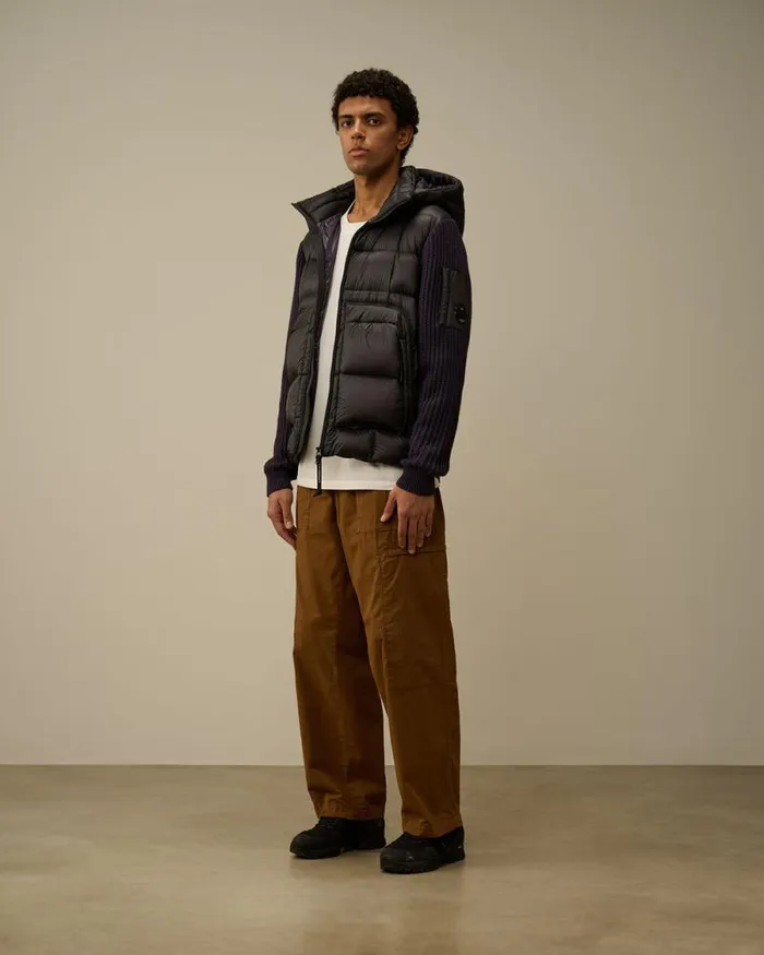 CP Company Jumpers Extrafine Merino Wool Mixed Hooded Knit Nightshade Purple 8211 Man
