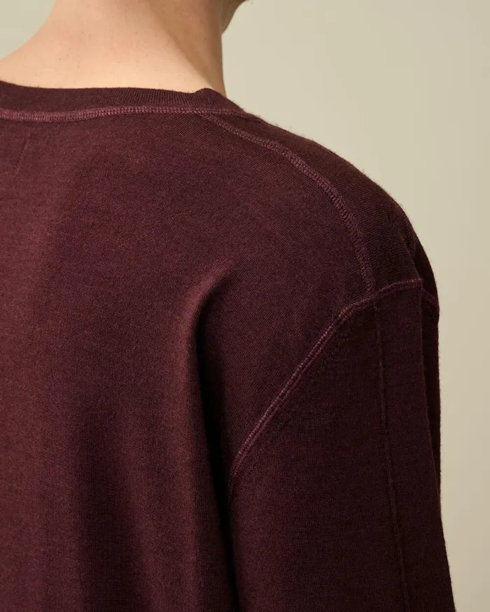 CP Company Jumpers Merino Wool Fast Dyed Crew Neck Knit Potent Purple 8211 Man