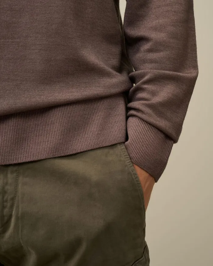 CP Company Jumpers Merino Wool Fast Dyed Crew Neck Knit Purple Dove 8211 Man